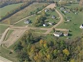 An aerial view of Greenmead Historical Park