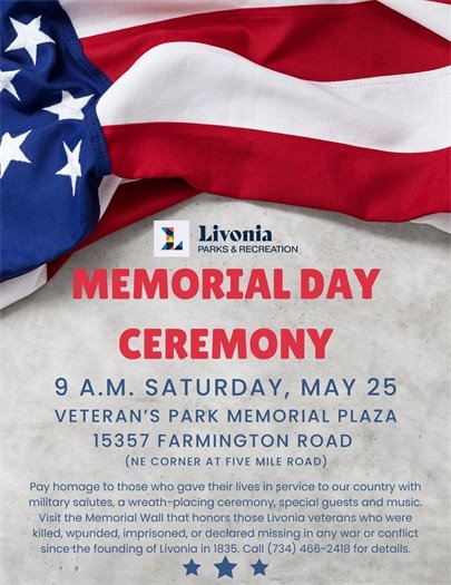 Flyer for Memorial Day Ceremony