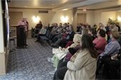 group listening to a speaker at Greenmead Historical Park