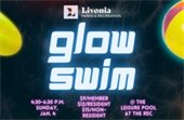 Glow swim graphic in neon letters