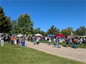 A crowd at Greenmead's Flea Market