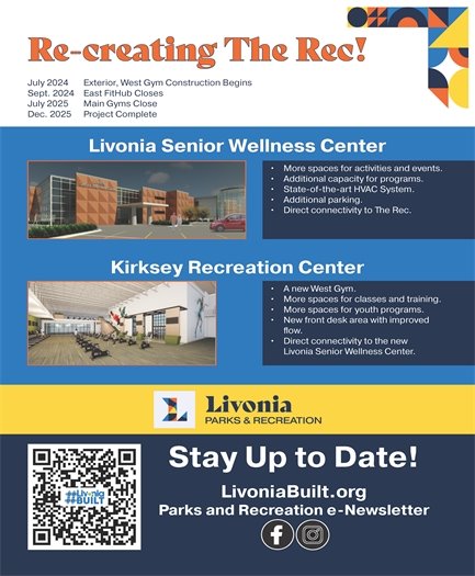 Flyer for the new Livonia Senior Wellness Center
