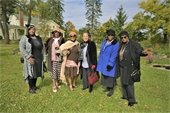A group of women in '20s-style clothing at a Greenmead Garden Party