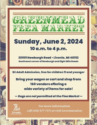 Flyer for Greenmead Summer Flea Market