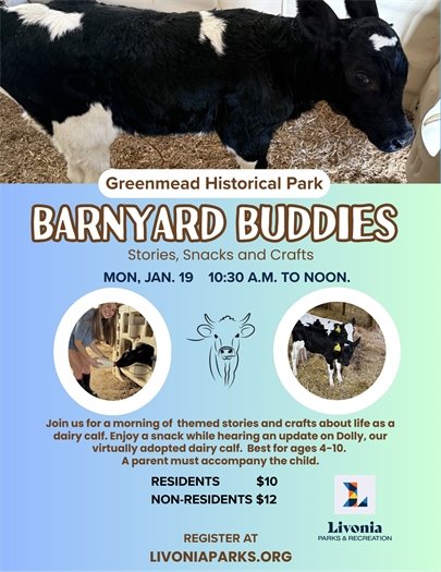 Flyer for Stories, Snacks and Crafts: Barnyard Buddies