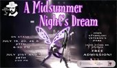A flyer for Livonia Shakespeare in the Park: "A Midsummer Night's Dream"