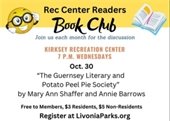 Flyer for Rec Center Readers Book Club