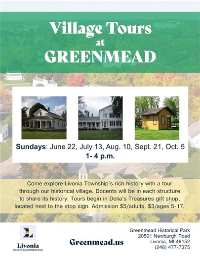 Flyer for Greenmead Village Tours