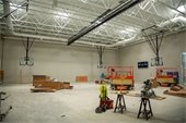 The West Gym coming up with installed baskets at The Rec