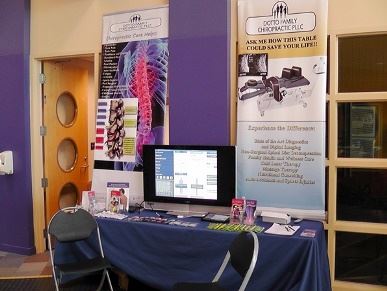 Business booth and table