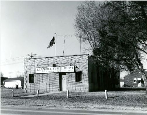 The very first Fire Station in The City of Livonia at 5 Mile and Farmington 1951