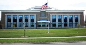 American Flag in Front of the Courthouse