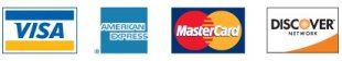 Visa, American Express, Mastercard, and Discover Cards